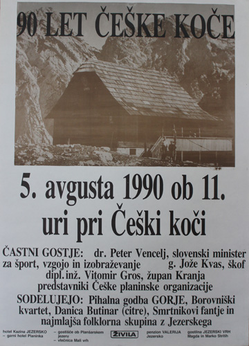 Poster 90 years of the Czech hut