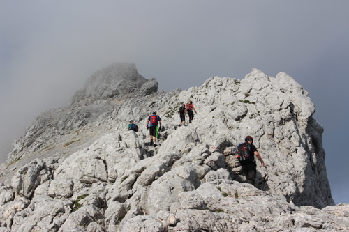 Climbing to the peak of Grintovec, July 24, 2015